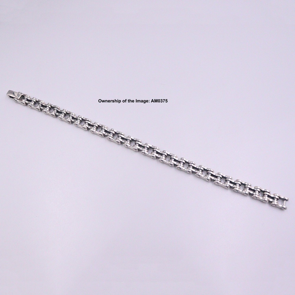 Pure 925 Sterling Silver Men Bracelet 8mm Curb Link Chain Strong Clasp 8.26inch