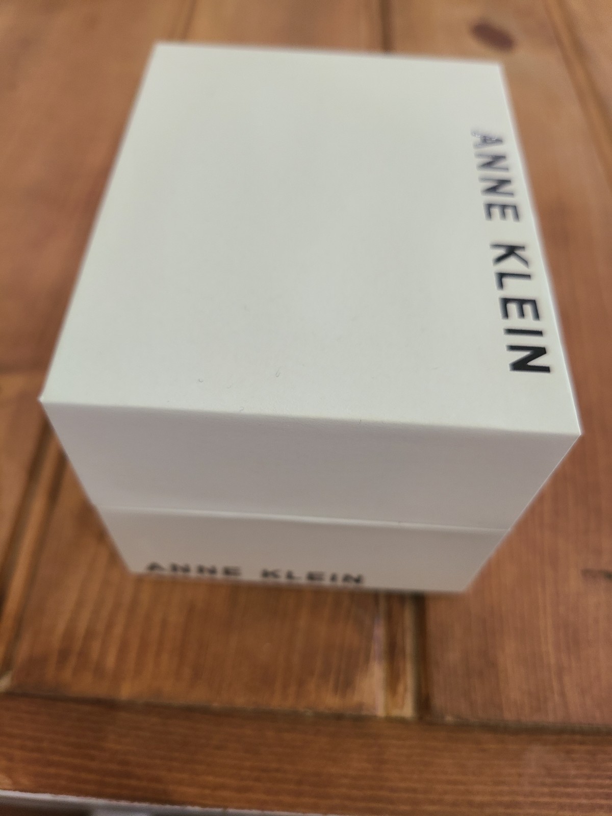 Anne Klein Women’s Rectangle Dress Watch Gold Case Black Leather Strap w/ Box