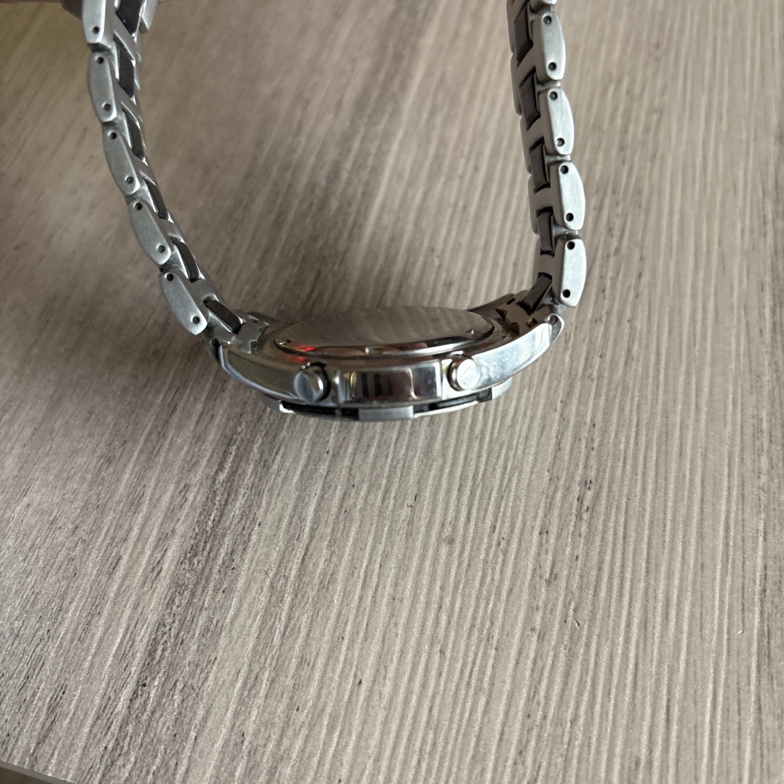 Eddie Bauer Men V8V018 Compass Bezel Quartz Analog Digital Stainless SteelWatch