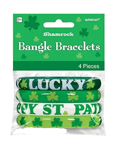 Amscan Shamrock Bangle Set, One Size, Multicolor