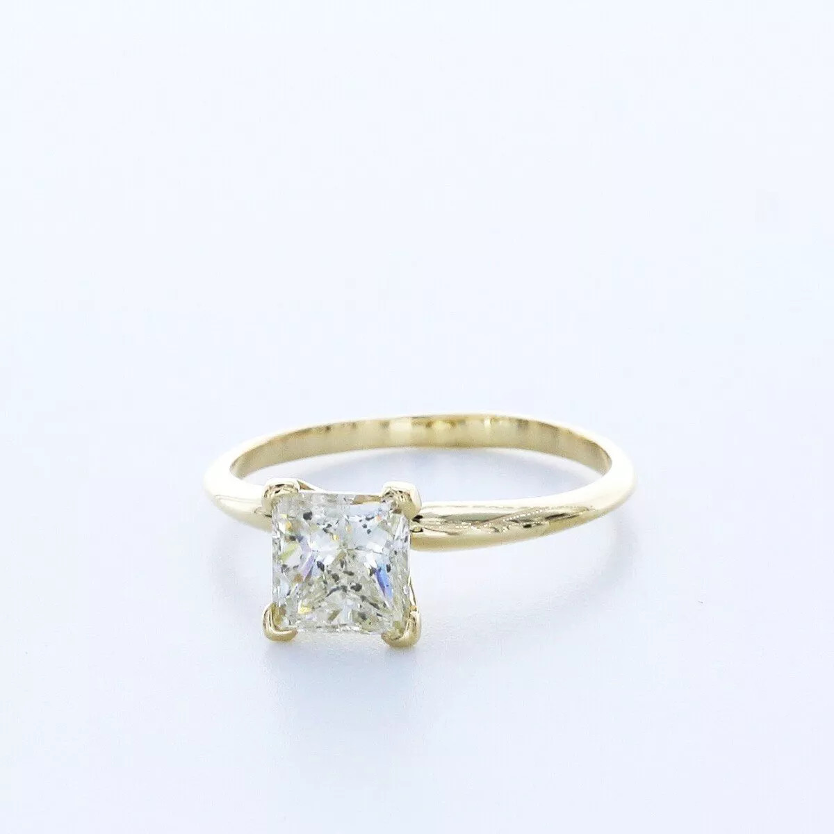 Solitaire Engagement Ring 14K Gold 1.58 Carat Princess Lab-Grown Diamond H SI2