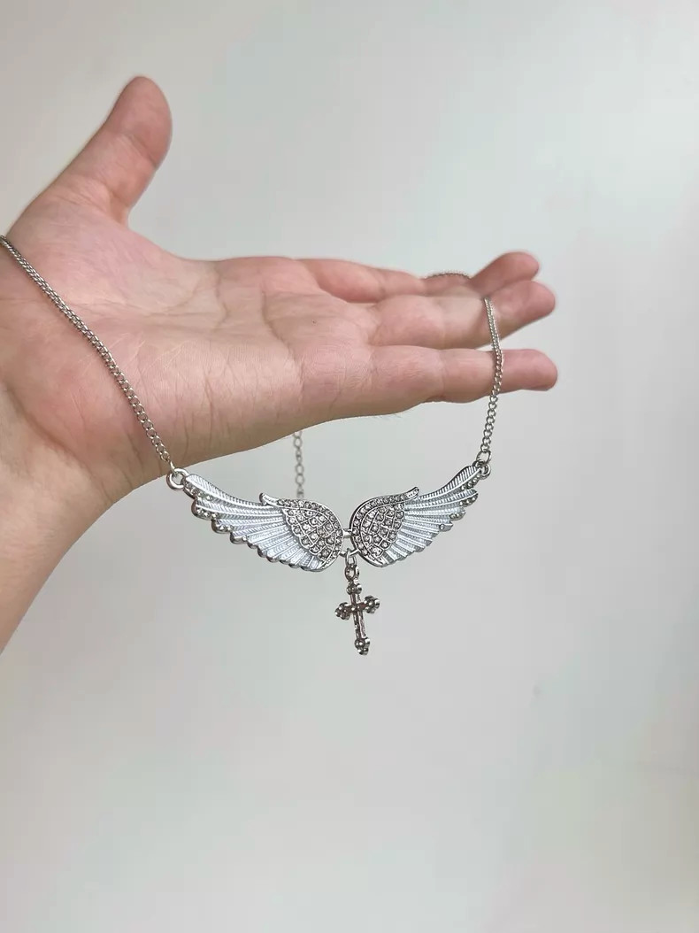 White Angel Wings Necklace