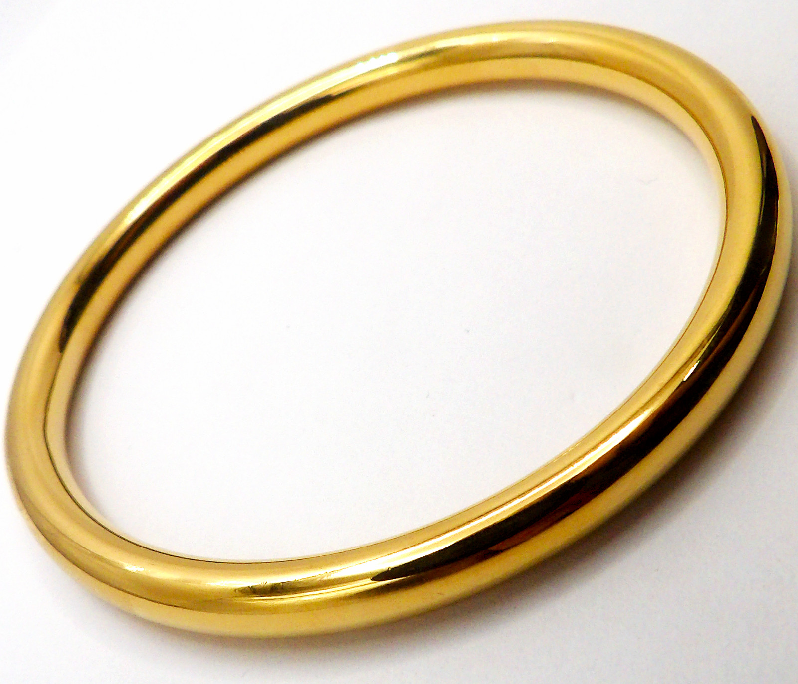 Gold Plated Stainless Steel Bangle Bracelet PVD Gold Tone 2.4 inches