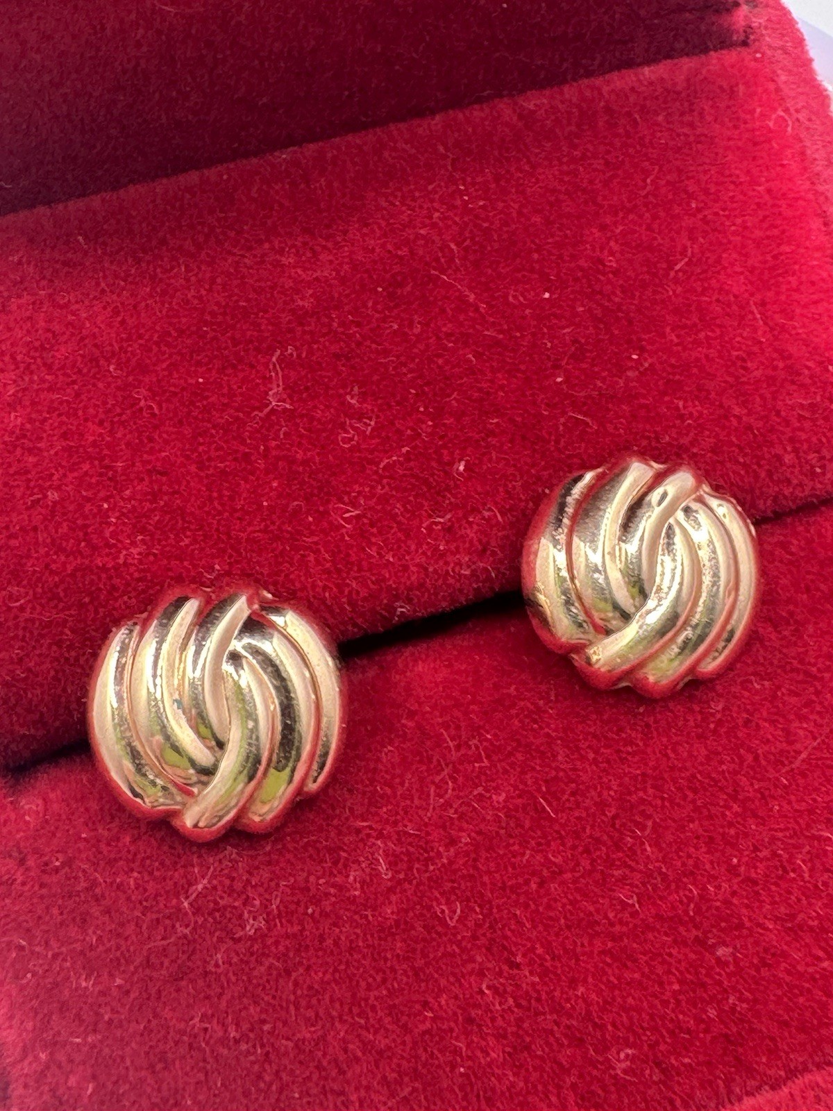 Vintage 90’s 14k Gold Knot Designed Stud small Earrings 0.82gr