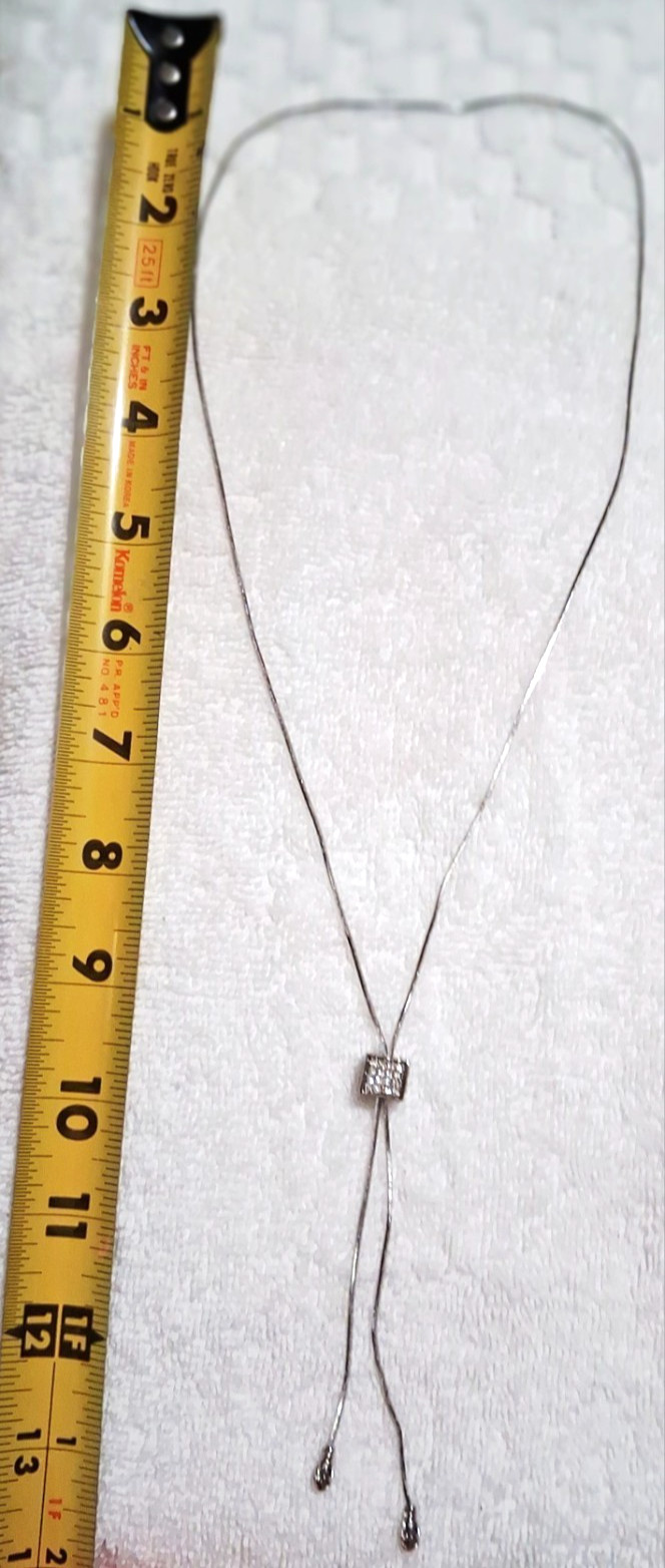 CARSON PIRIE SCOTT SILVER CZ LARIAT NECKLACE NEW