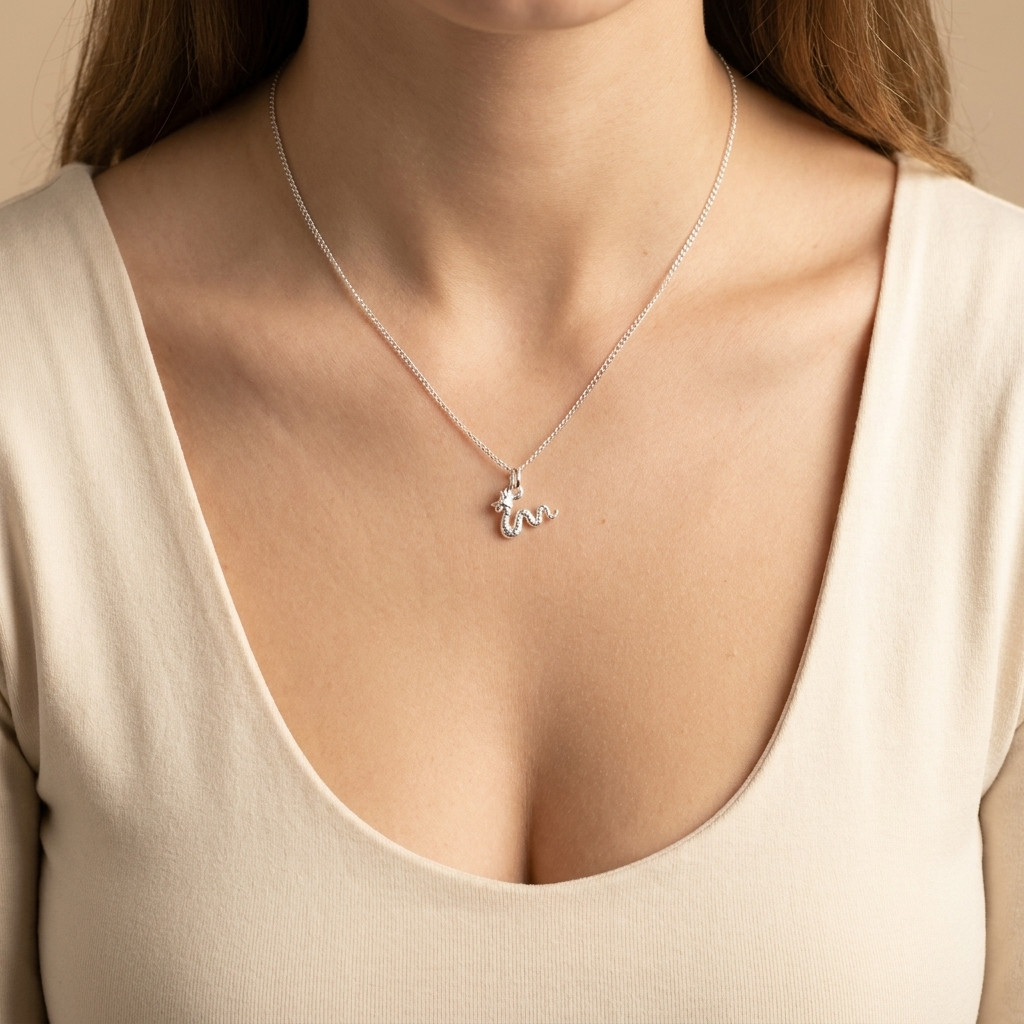 Sterling silver Loch Ness Monster ‘Nessie’ pendant necklace and gift box