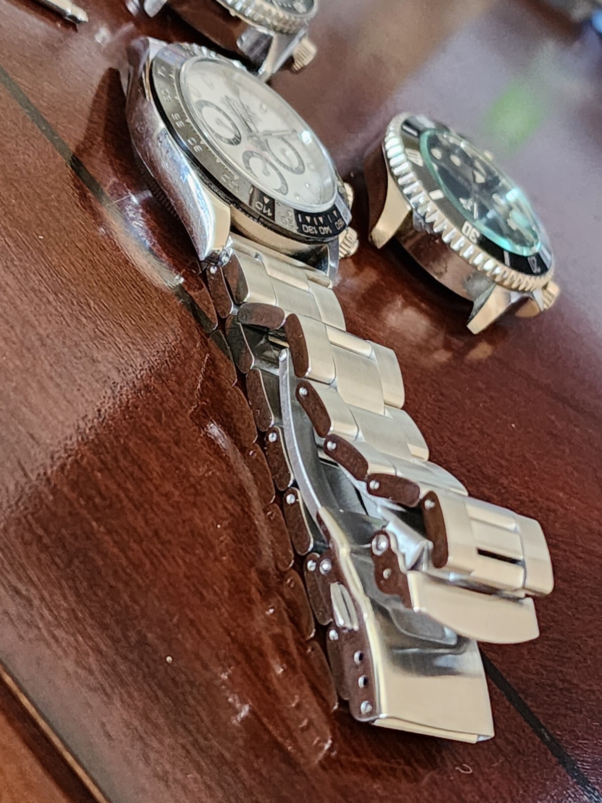 316L Oyster Style 20mm Bracelet STAINLESS STEEL Solid Double Lock + spring bars