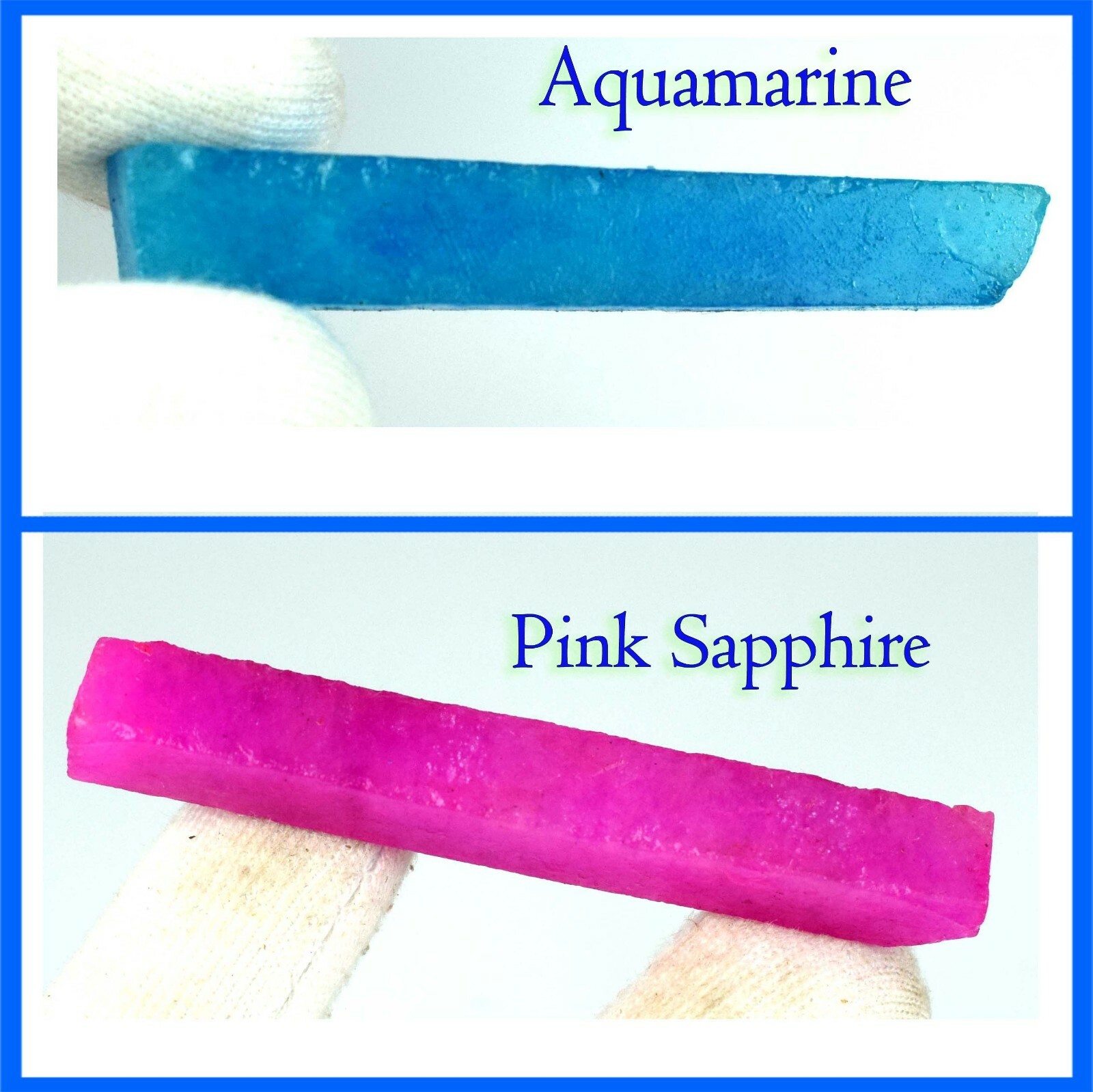 120 Ct Pink Sapphire & Aquamarine Natural Gemstone Slice Rough Pair SQ144