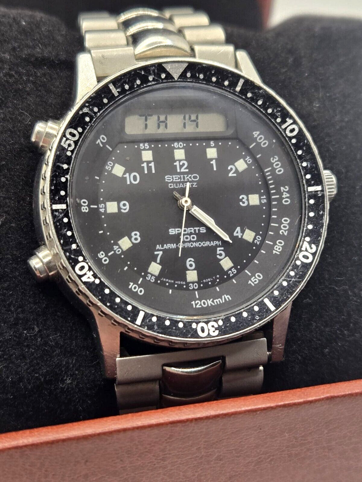 Vintage Seiko Mens Baby Arnie H556-5029 Quartz Stainless Steel Watch – Working