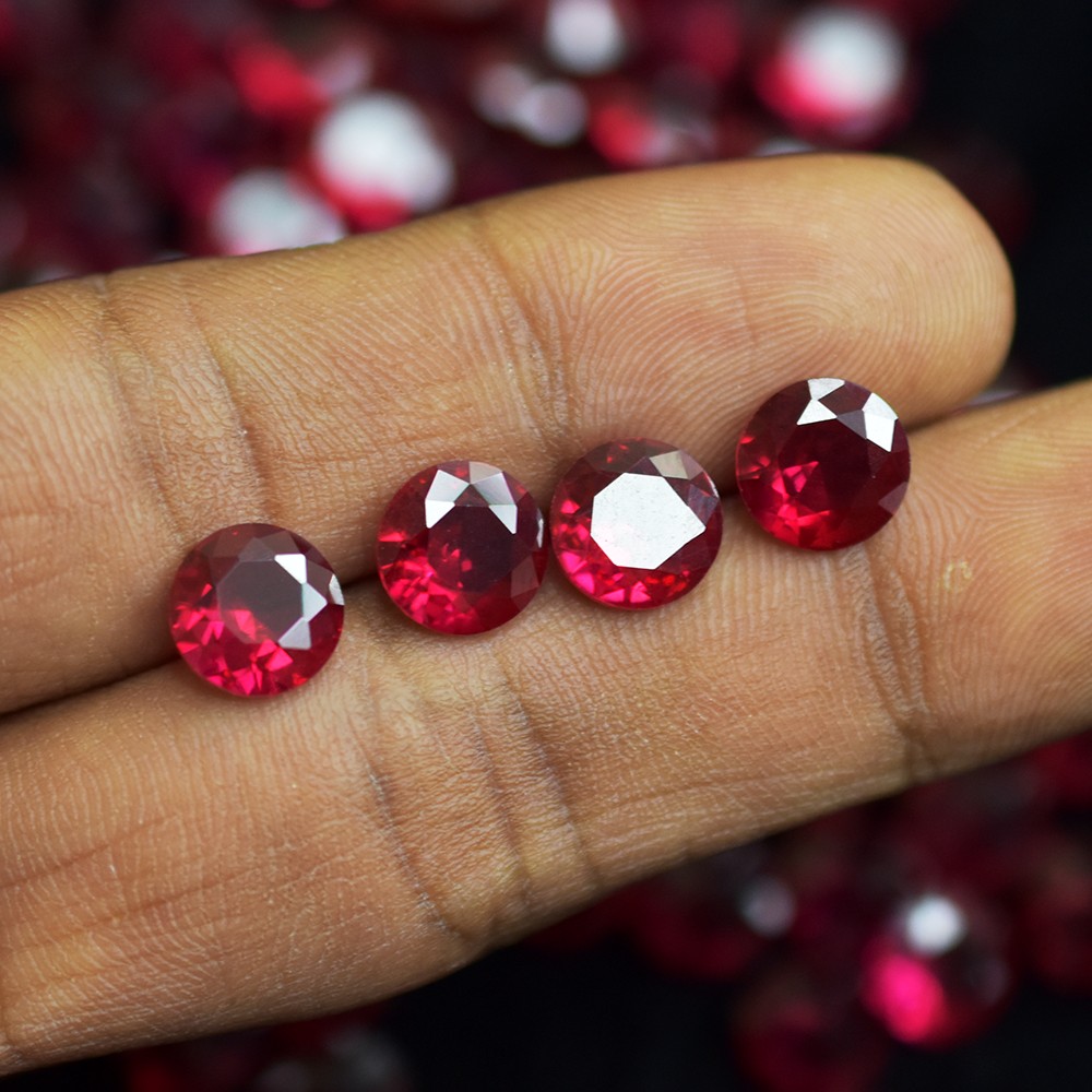 Certified Natural Blood Red Ruby Round Cut 12.00 Ct 5×5 mm Lot Burmese Gemstone