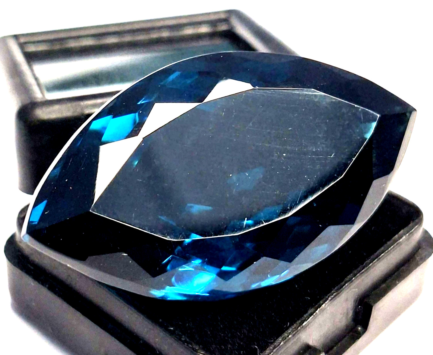 58-60 Ct Lab Created Marquise Shape Blue Topaz Certified Loose Gemstone TQ1858