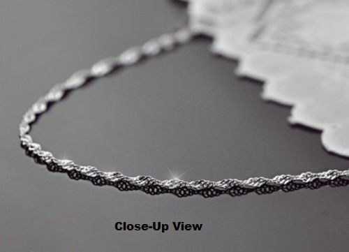 Wave Singapore Necklace–1.8mm*–Sterling Silver–24″–Made in Italy [[BN]