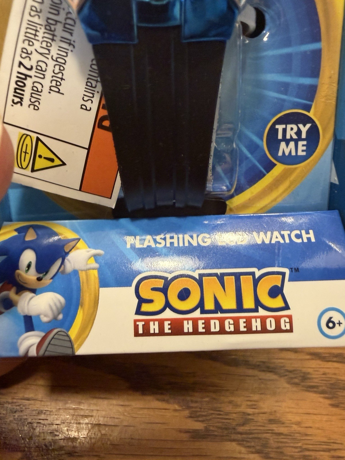 SEGA Sonic The Hedgehog Kids Digital LCD Quartz Watch Black Band w/ Box