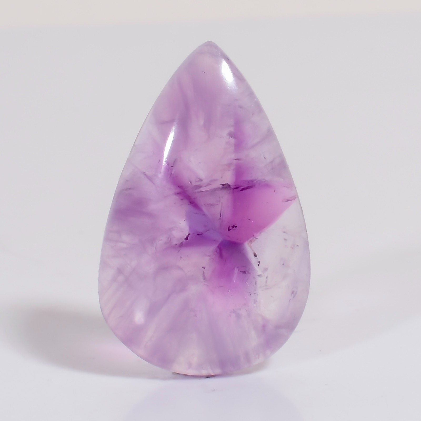 Genuine Trapiche Amethyst Pear 45Ct 36X22X6mm Purple Natural Loose Gemstone