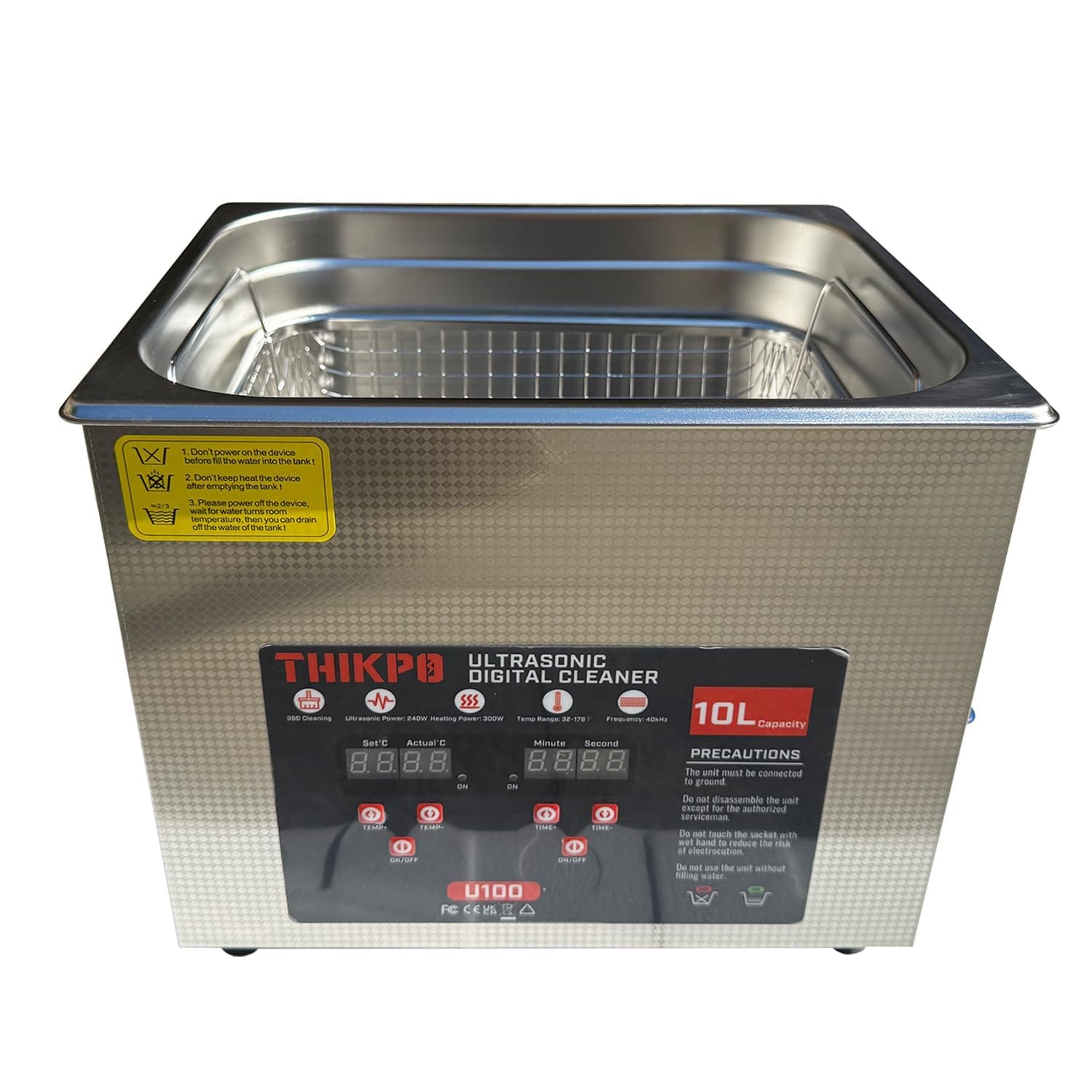 Professional 10L Ultrasonic Cleaner 300W 40kHz with Digital Timer & Heater 11…