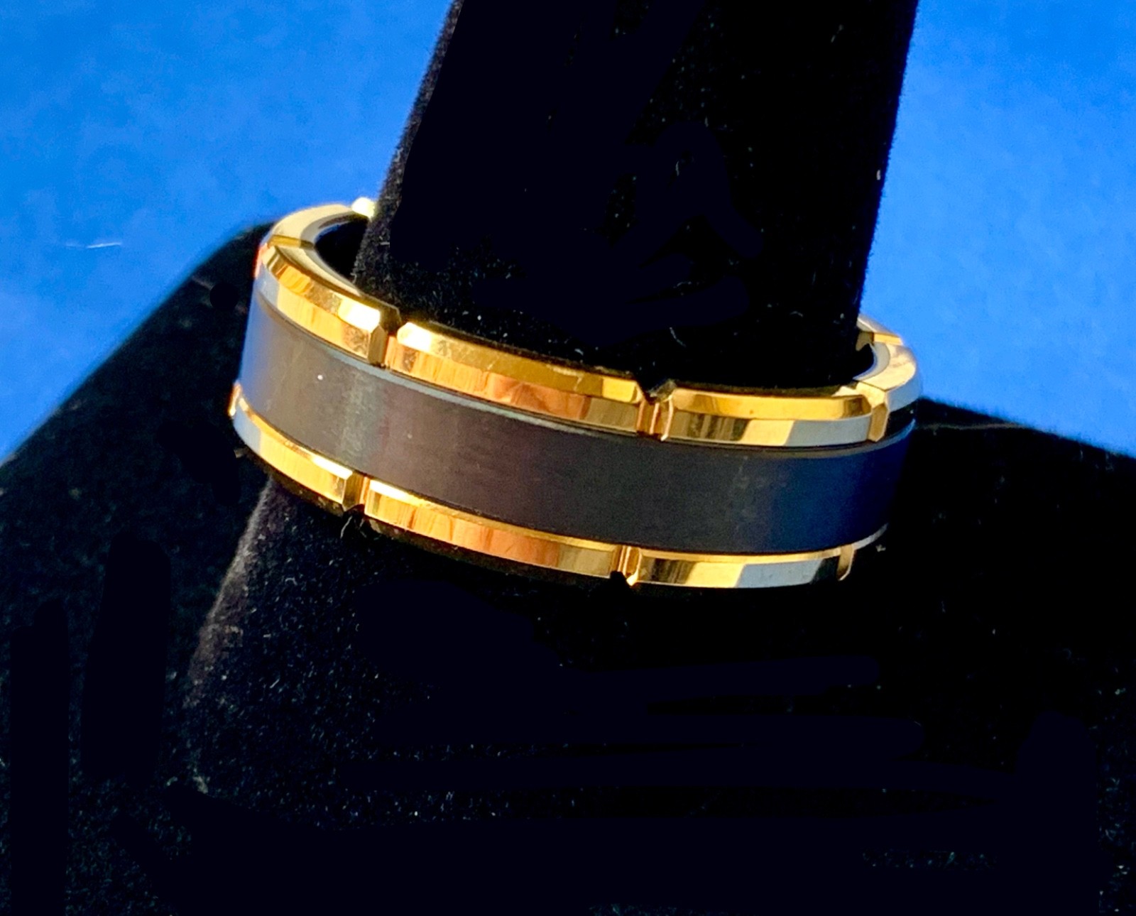 TRITON Tungsten Carbide Men’s Two Tone Gold & Black Ring