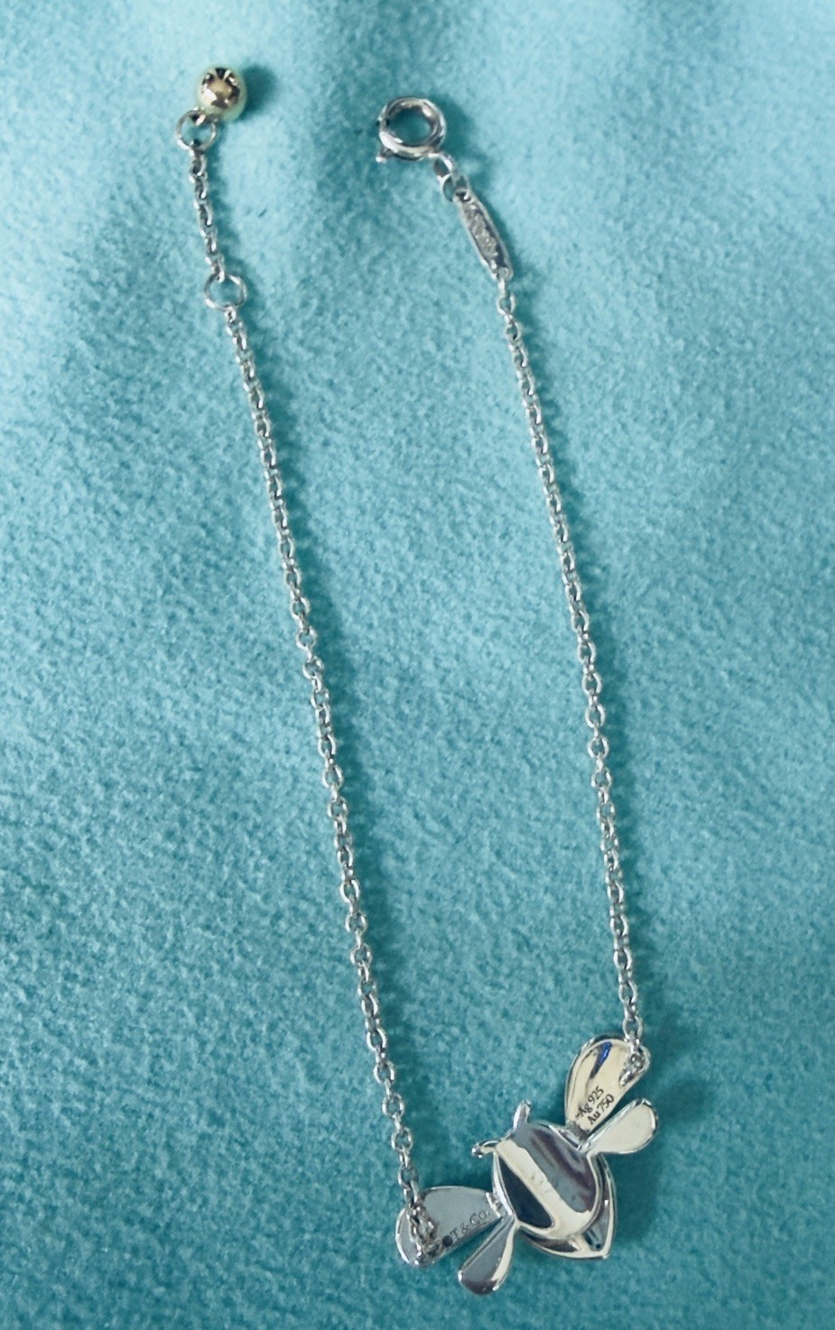 Return to Tiffany & Co. 925 Silver 18K Gold Love Bug Bee 6.3”or 7″ Bracelet