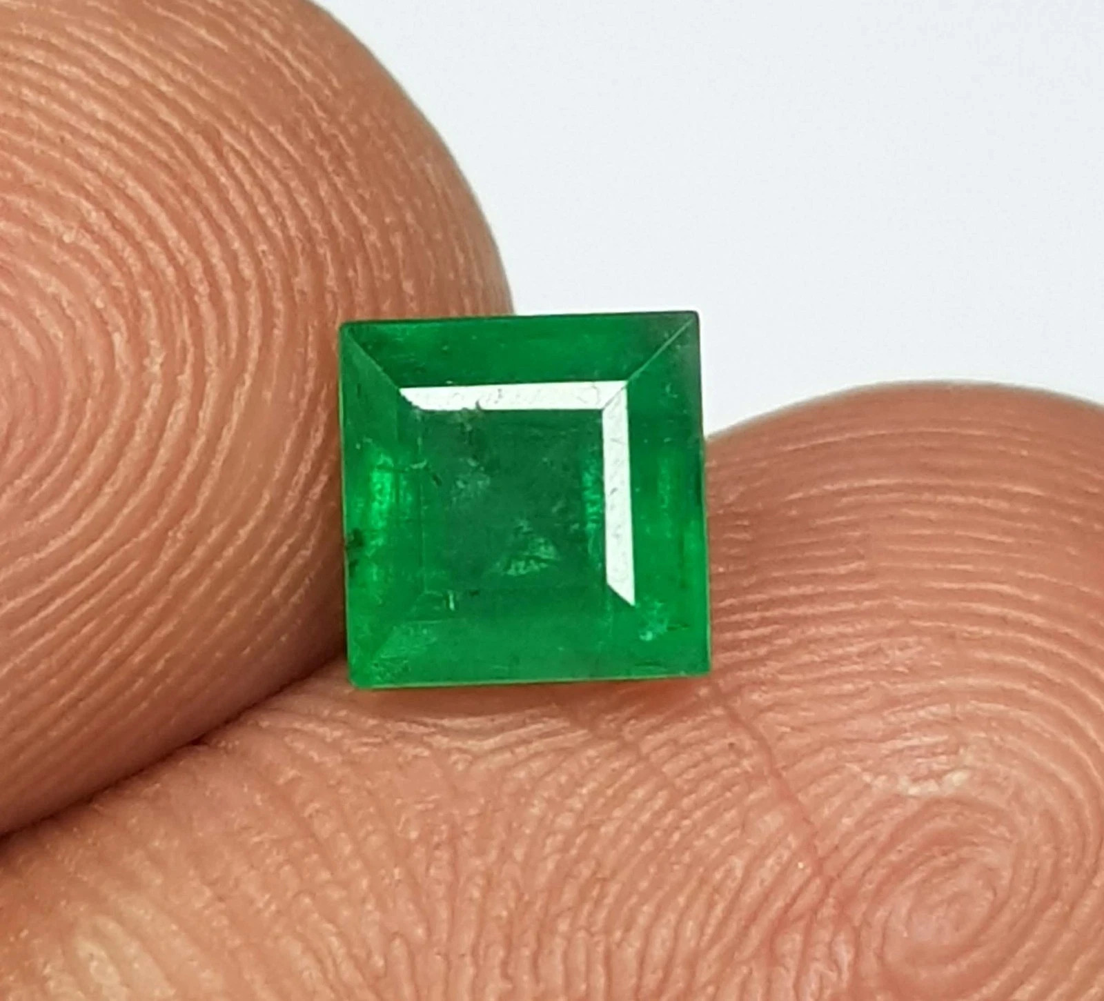 Natural 6.60+ Ct Zambian Green Emerald GIE Certified Princess Cut Loose Gemstone