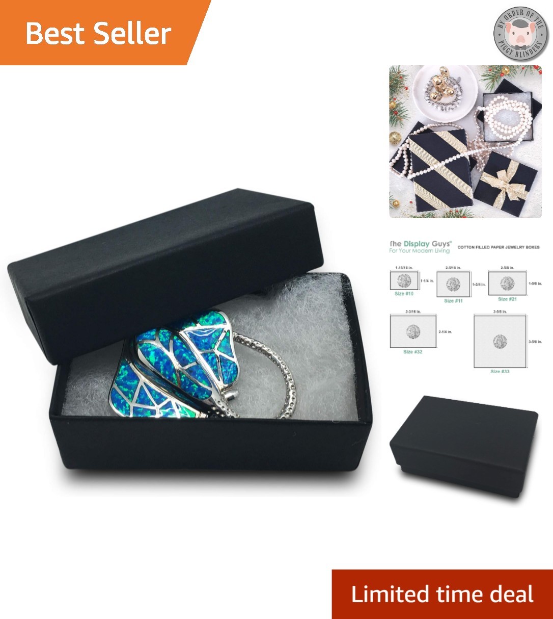 100-Pack Elegant Cotton Filled Matte Black Jewelry Boxes for Stylish Gifting