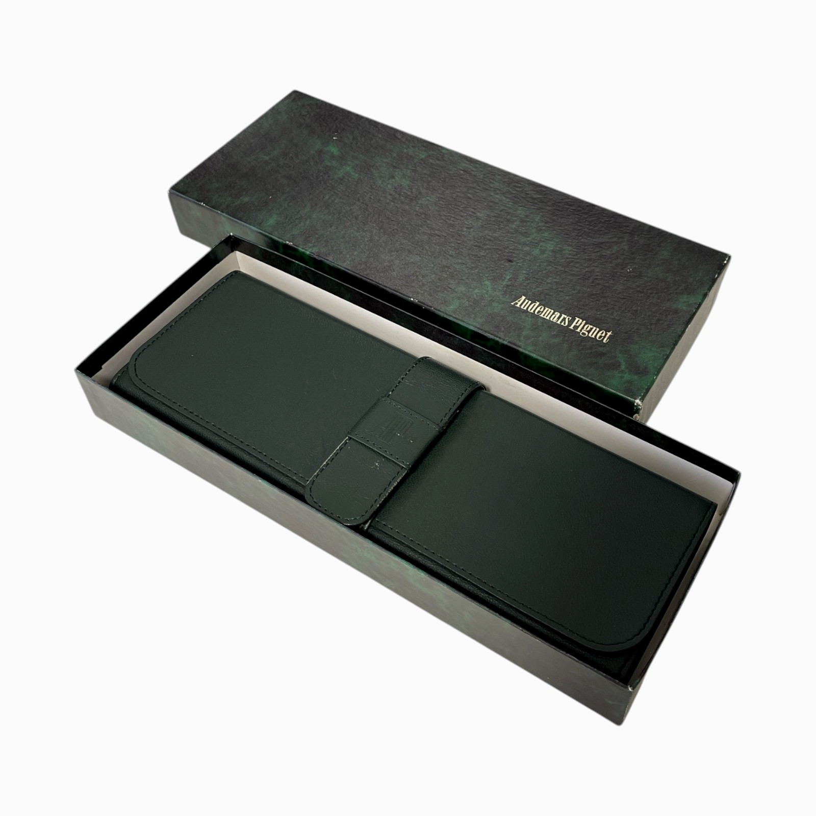 Audemars Piguet Watch Travel Case Green Leather Pouch Box Set 25.5cm #02