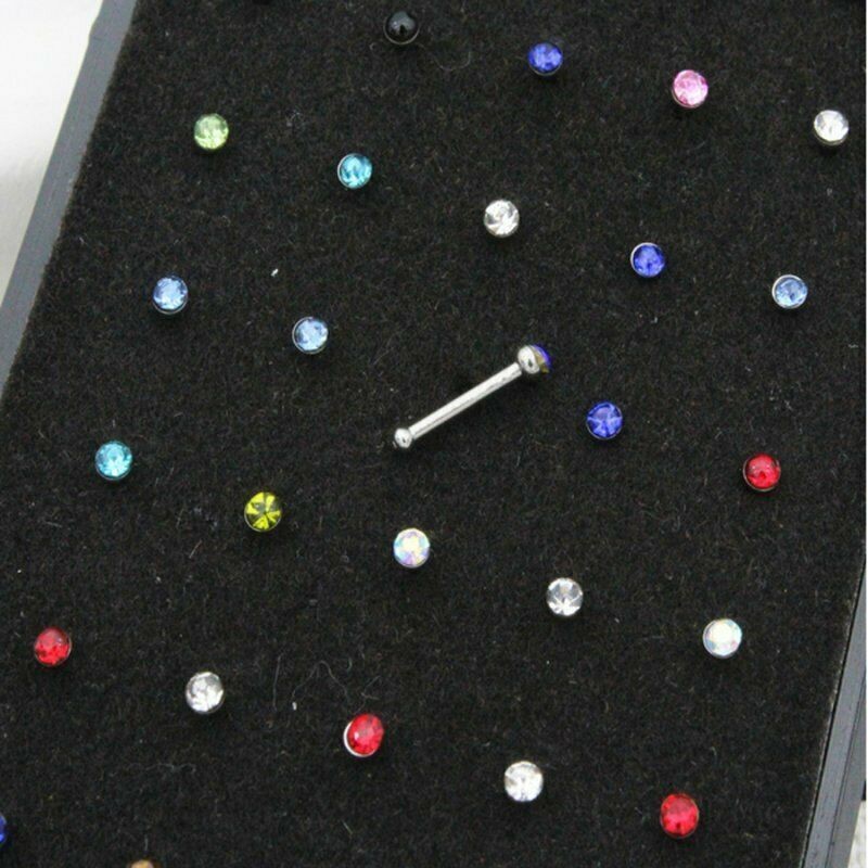 60PCS Stud Nose Rings Bone Stud Stainless Steel Color Pin Jewelry Piercing Body