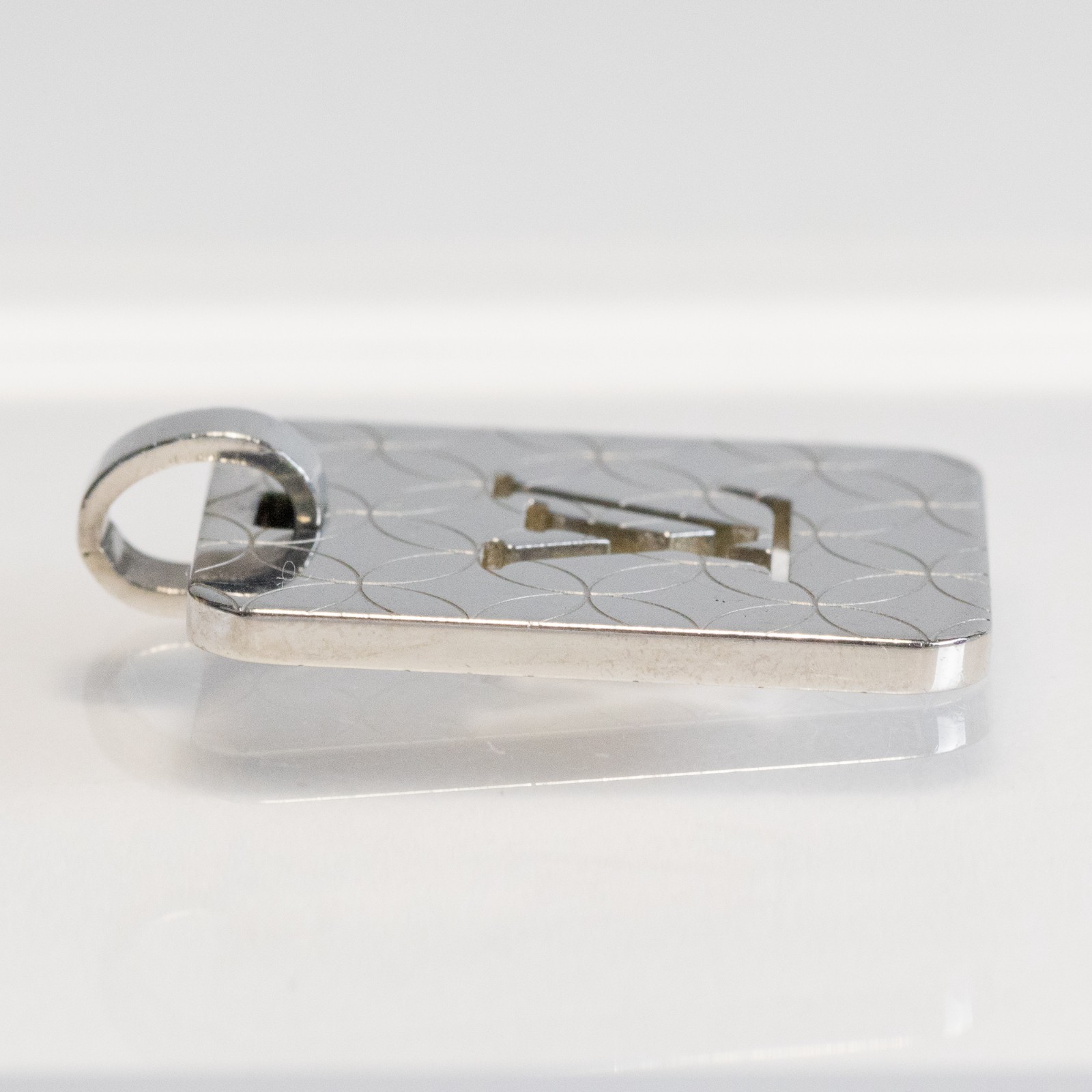 Louis Vuitton LV Champs Elysees PM M65452 Pendant Top Silver Plate Men Auth