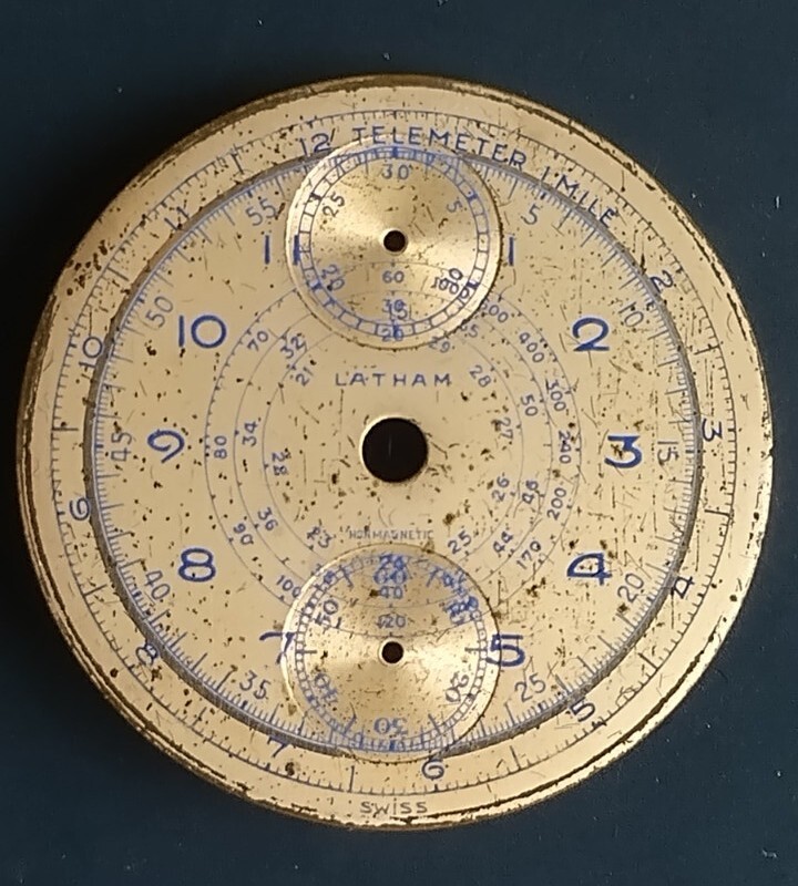 Vintage LATHAM chronograph dial