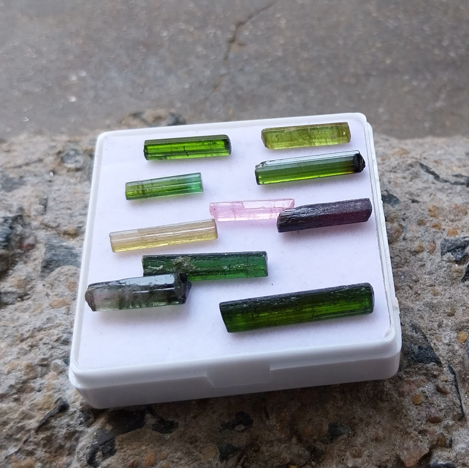 25.5 Ct 13 to 21 MM Natural Multi Color Tourmaline Raw Rough Pencil 10 Piece Lot