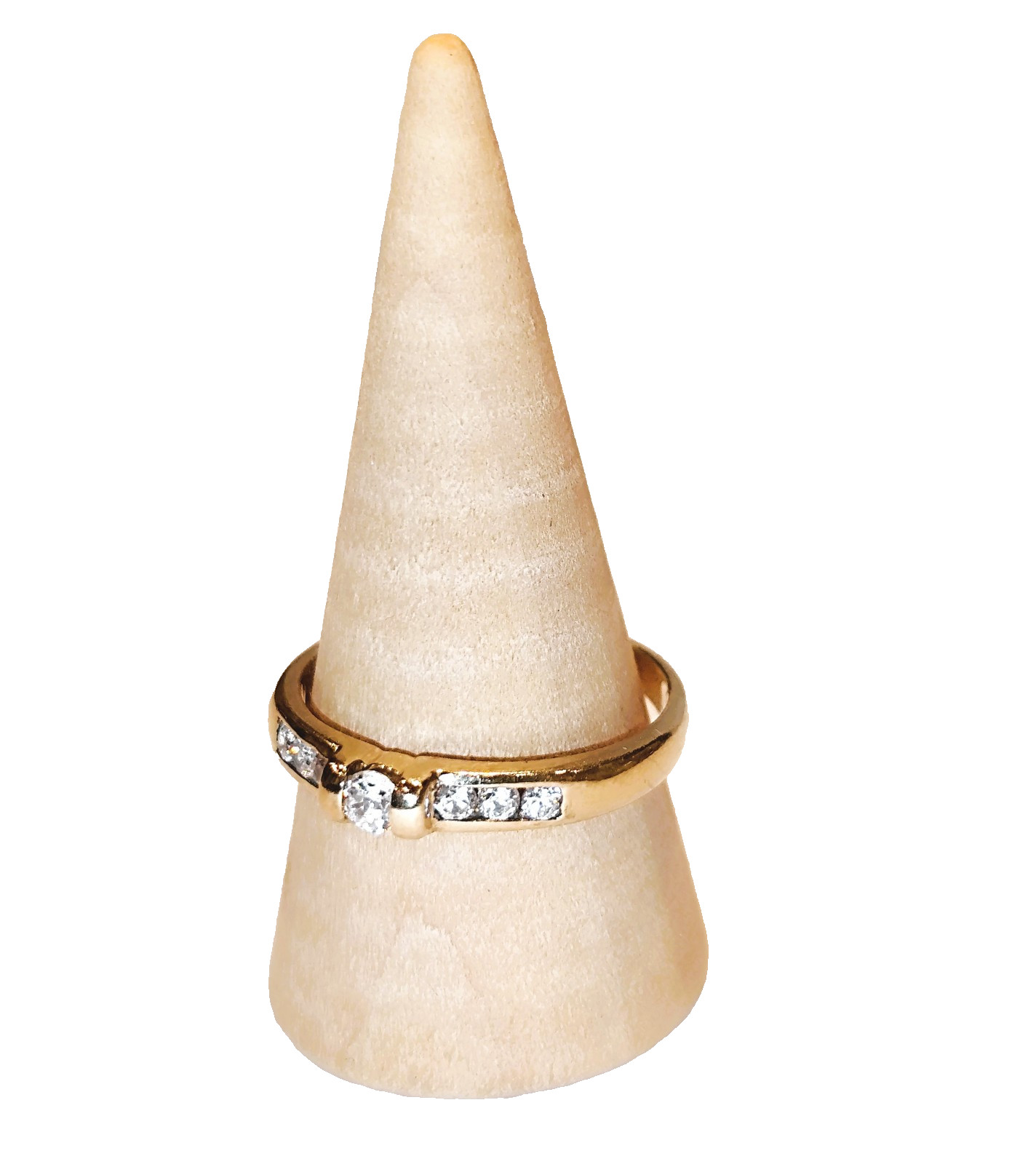 Gold ring 8K = 333 gold size 57.5 Yellow gold zircon 0.34 ct ladies’ ring small and fine