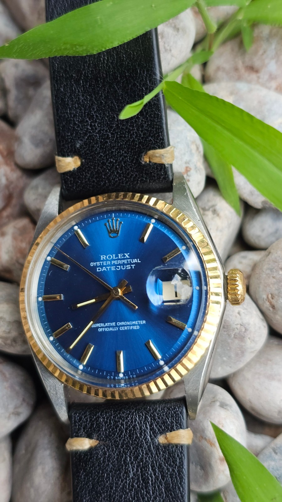Rolex Datejust 1601 Blue Pie-Pan Dial Two-Tone Men’s Automatic Watch 1974
