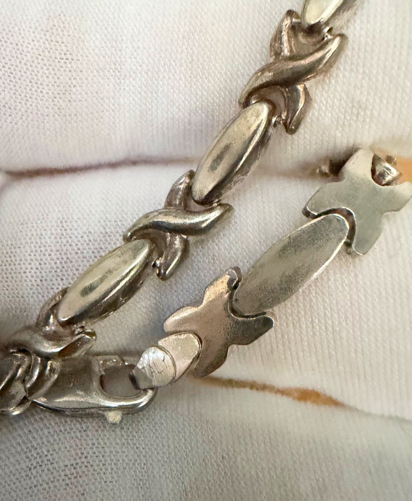 Vintage STAR 925 X’s & O’s Hugs Kisses Sterling Silver XO Link Bracelet