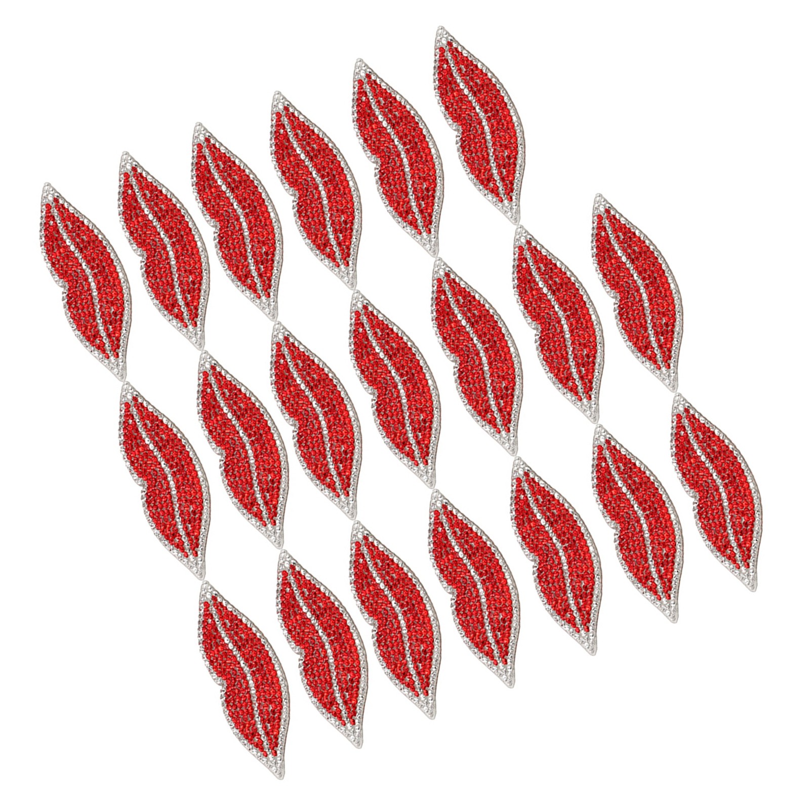 20Pcs Red Lip Rhinestones Resin Crystal Hot Pattern Clothing Decoration