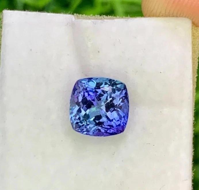 12.6 Ct + Extremely Rare Natural Blue Tanzanite Cushion Certified Loose Gemstone