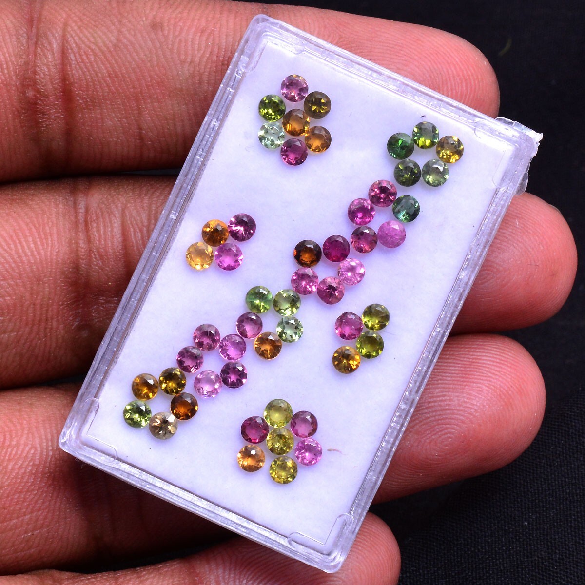 VVS 52 Pcs Natural Tourmaline 2.70mm Round Faceted Cut Untreated Loose Gemstones