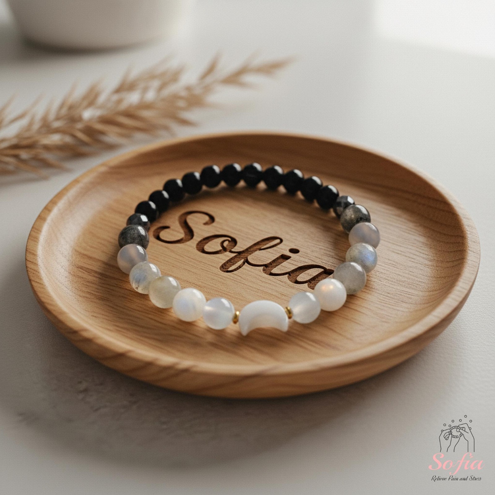 Moon Phase Crystal Bracelet Healing Gemstone Jewelry Gift Free US Shipping