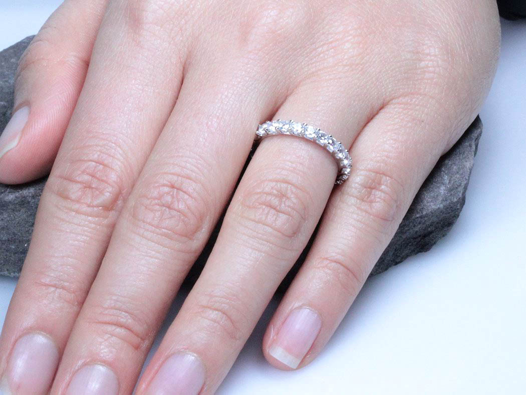 STACKABLE ETERNITY CZ .925 STERLING SILVER RING WEDDING WOMEN SIZE 1.5-14 SS3405