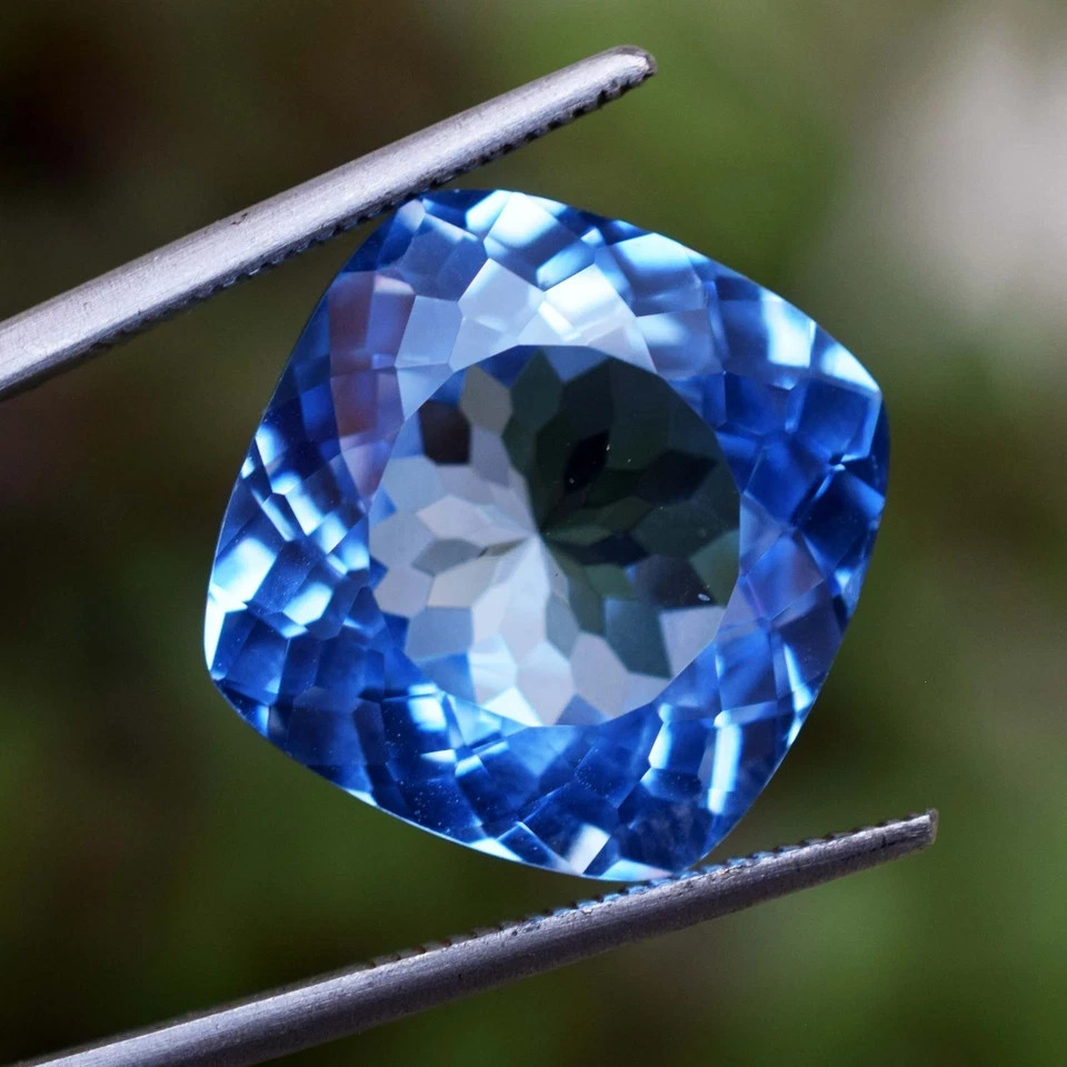 18.80 CT Natural Sky Blue Aquamarine Cushion Cut Certified Gemstone From Brazil