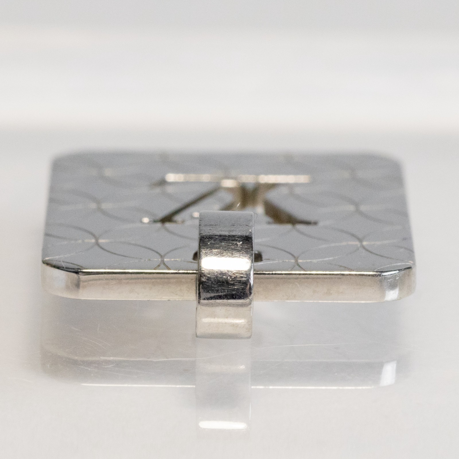 Louis Vuitton LV Champs Elysees PM M65452 Pendant Top Silver Plate Men Auth