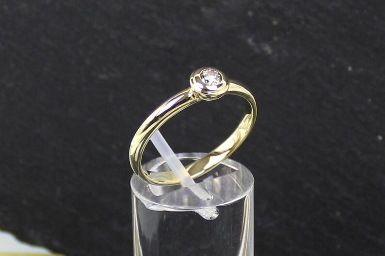 Diamond ring, brilliant ring, 375 gold, Australia, 0.20 ct.