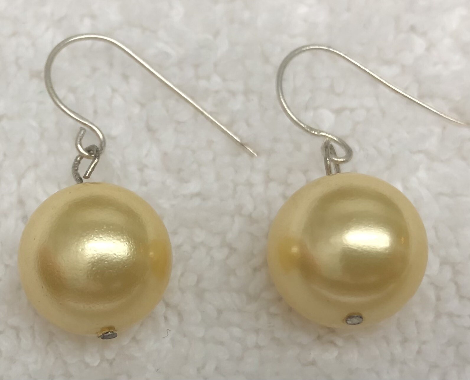 Pearl French Wire Earrings Buttercream 12.4mm