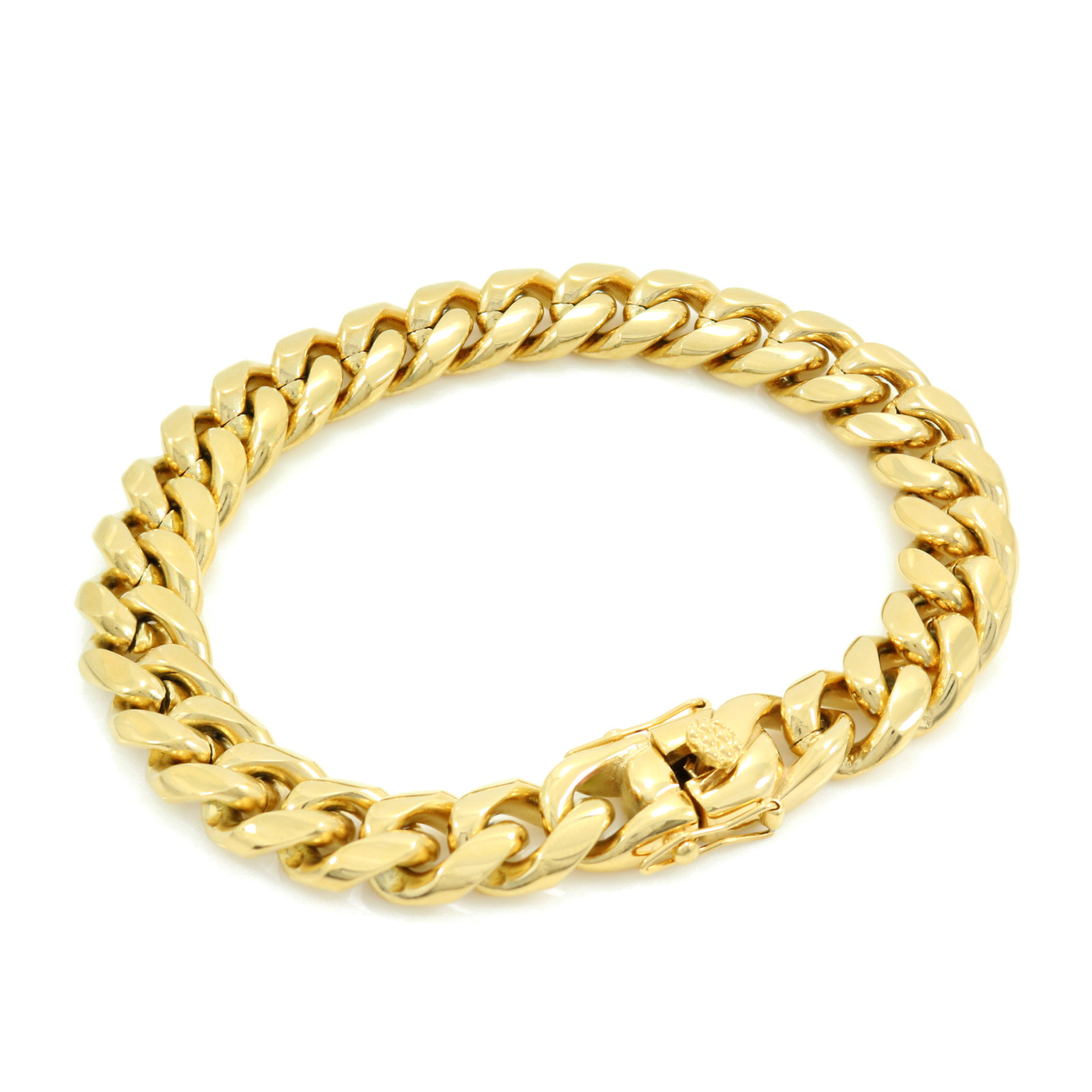 12mm Men’s Miami Cuban Link Bracelet & Chain Set 18k Gold Plated Stainless Steel