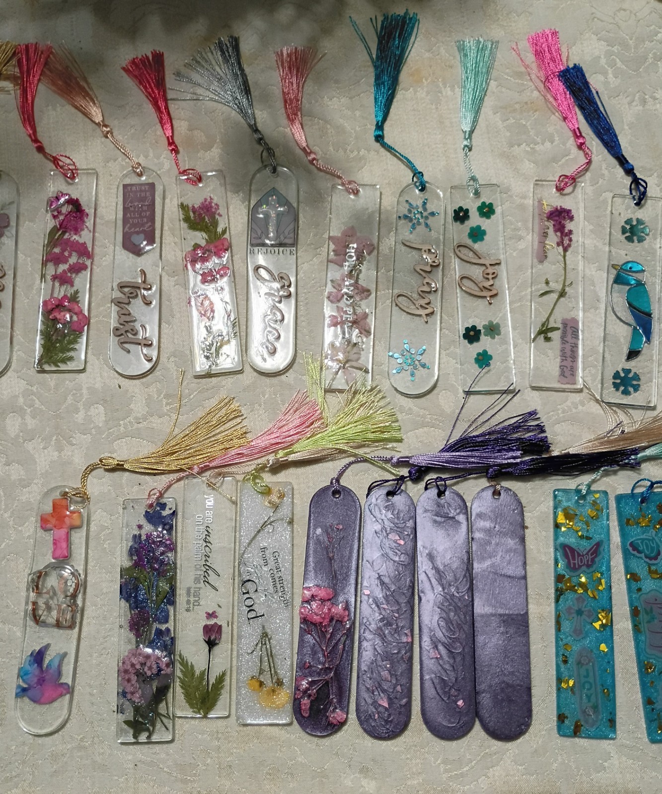 womens handmade resin earrings, butterflies are free. Blue tone w gold