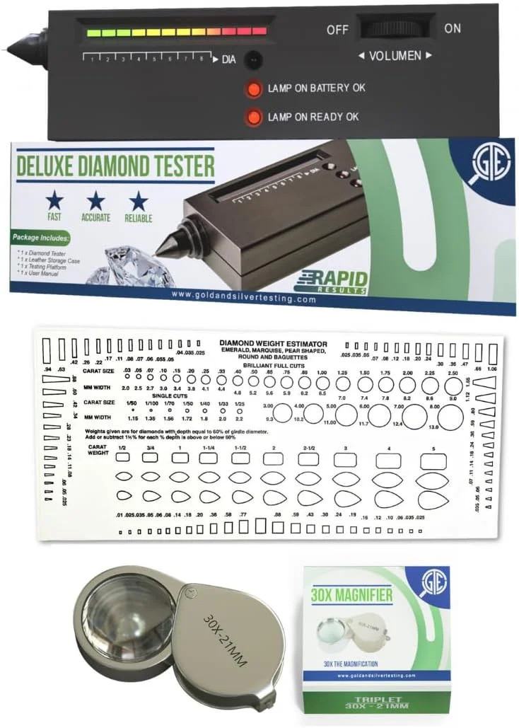 All-in-One Gold, Silver, Platinum & Diamond Jewelry Testing and Appraisal Kit w