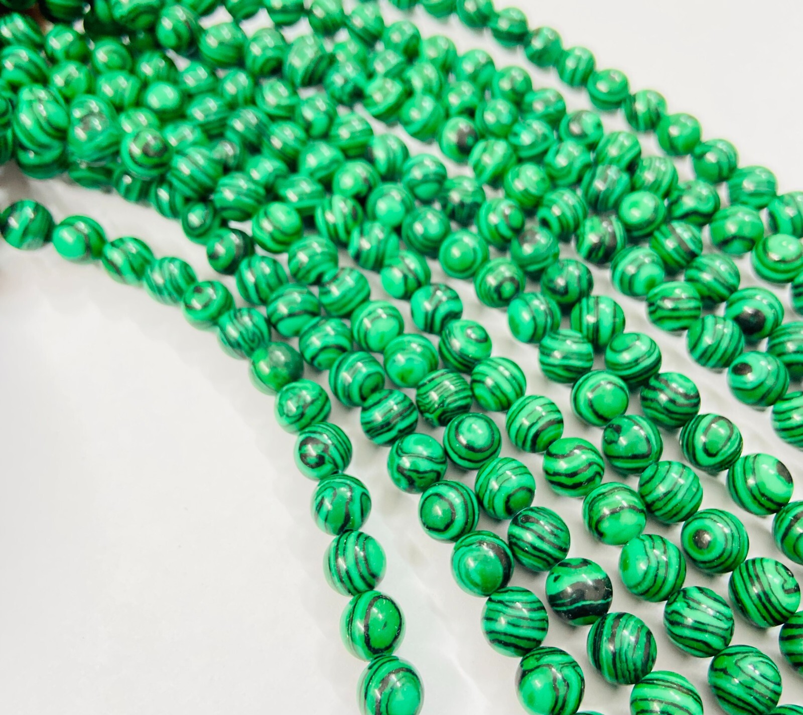 Malachite Beads 15” Strand – Smooth Round Healing Gemstones For Jewelry Making
