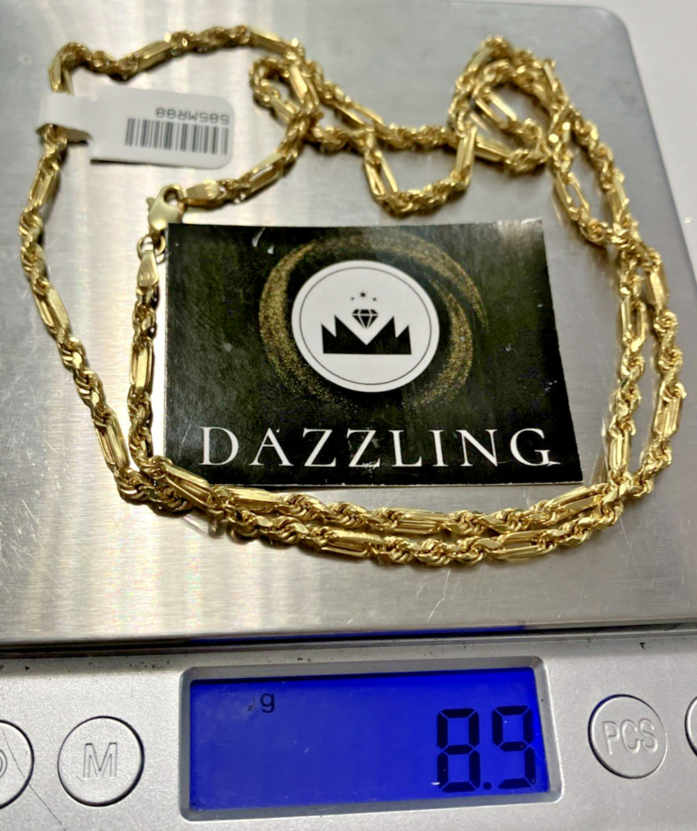 14kt Real Gold Milano-Rope Chain 8.8grams 3mm 24” Lalj Brand New with Tag. 14K