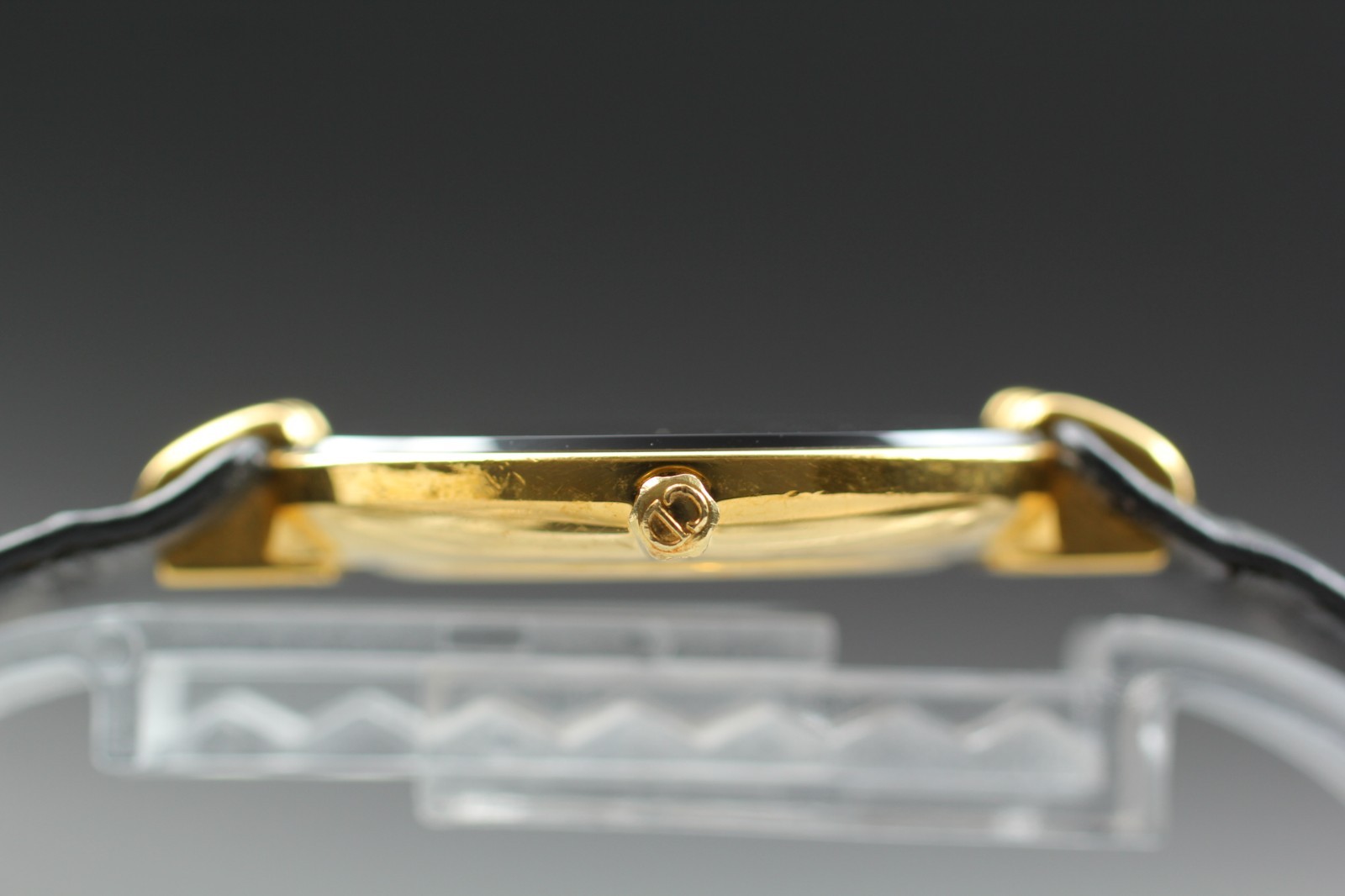 Dior Bagheera 47 153-2 Gold Black Moon Dial 30mm Quartz Womens Watch NEAR MINT