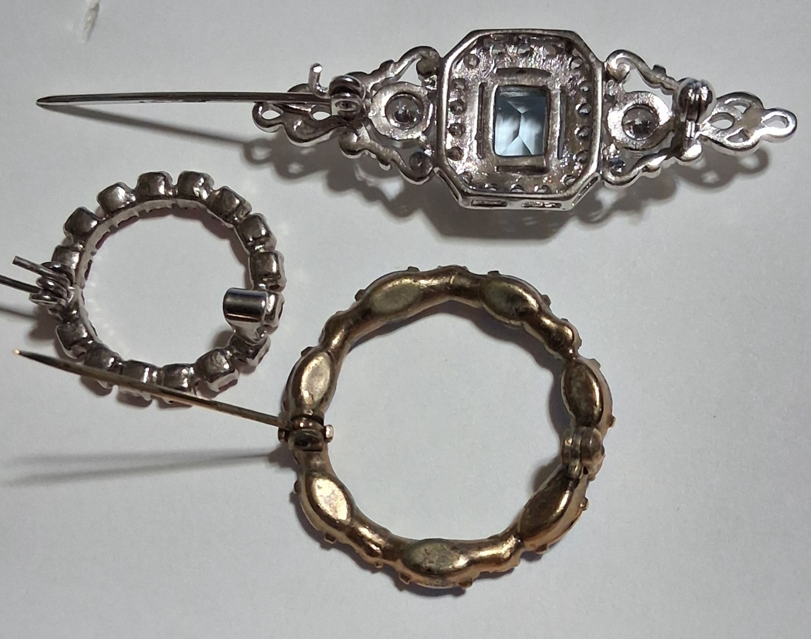 Cluster 3 Pins Vintage 2 Circle & 1 Bar Pins Alexandrite