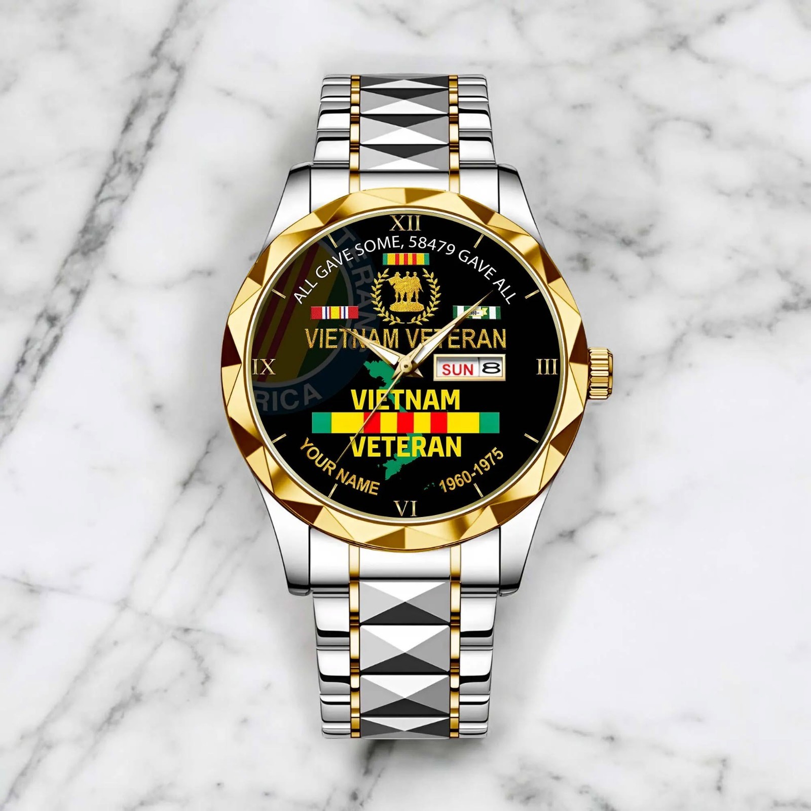 Personalized Vietnam Veteran Watch Military Gift Father’s Day Grandpa Present ne