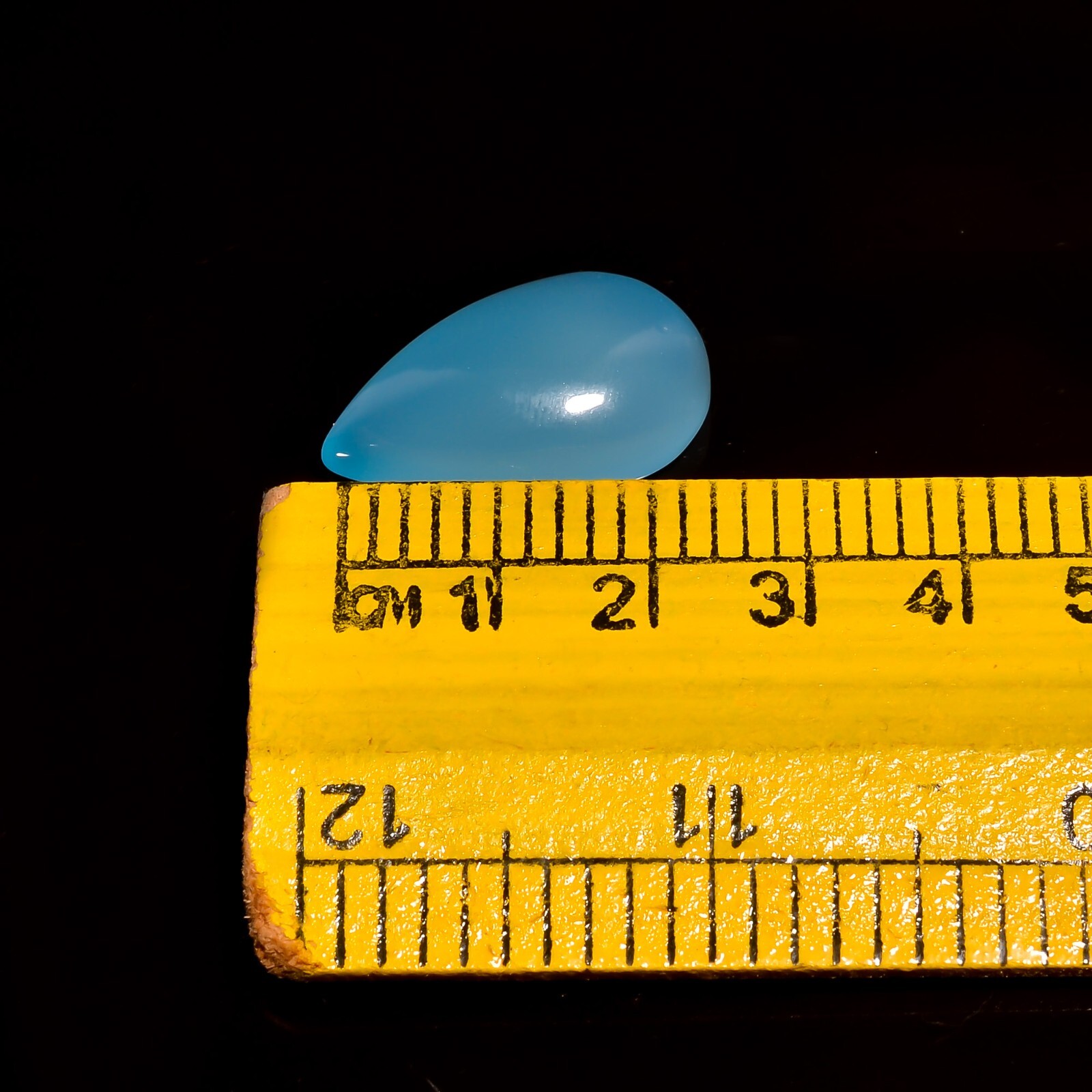 25 Cts Natural Sky Blue Chalcedony Pear Shape Cabochon Loose Gemstone