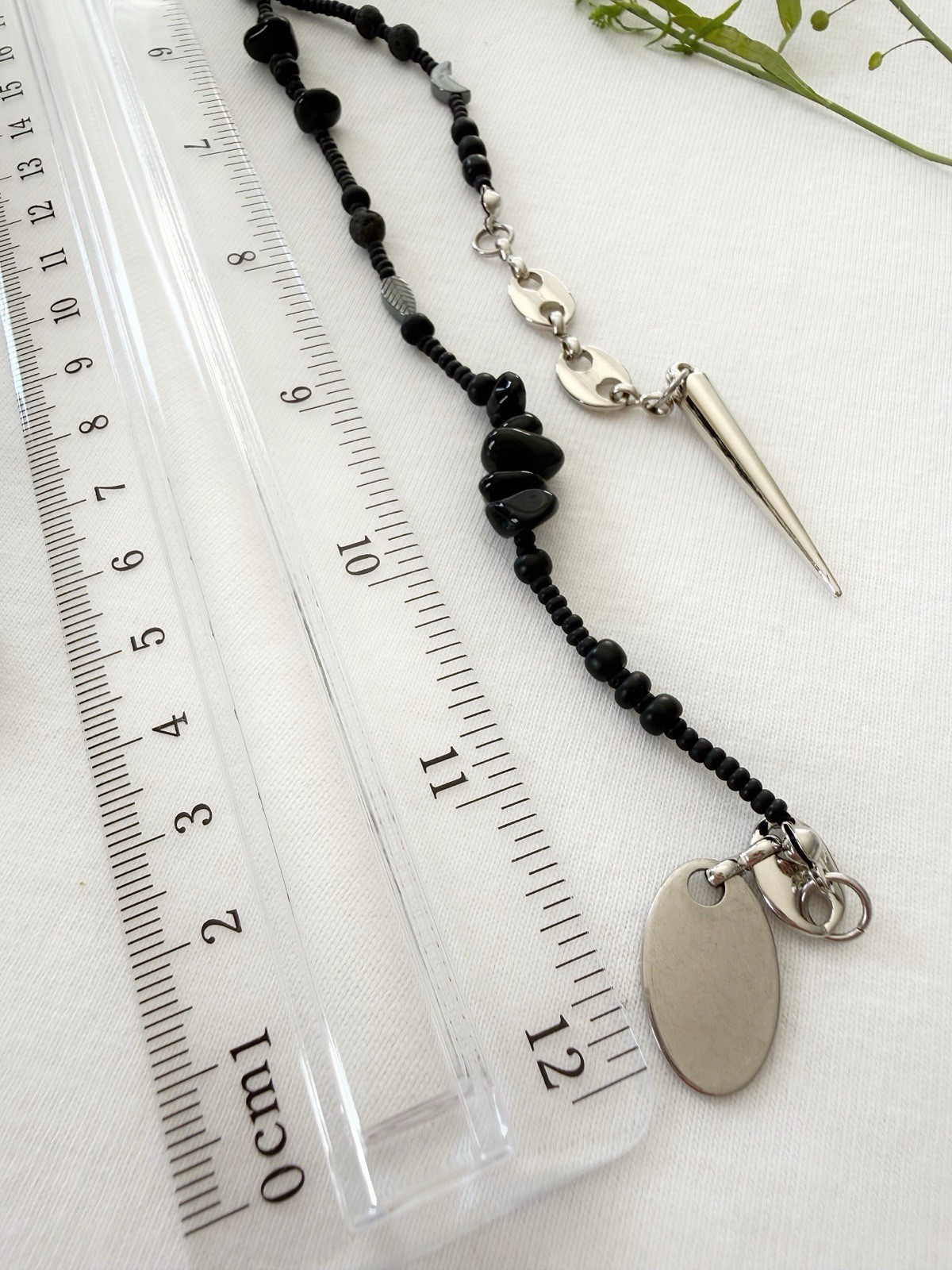 Everyday Black Handmade Necklace with Natural Stones – Agate, Lava & Hematite